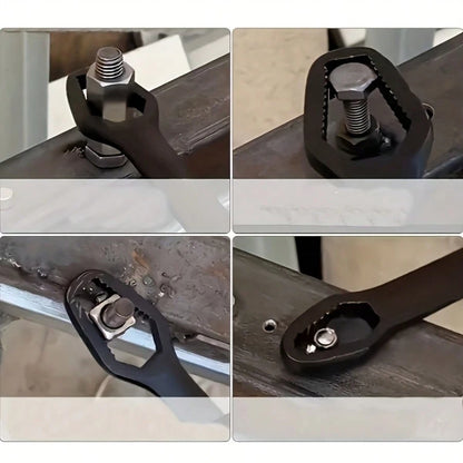 1pc Multi-Function Black Torx Wrench- Adjustable Self-Tightening Head Wrench With 3-17mm Aperture, 5mm Thick Durable Design And Portable Handle, Suitable For Car Repair And Home DIY Projects