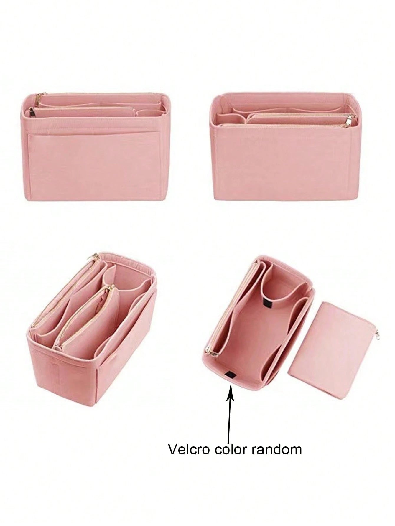 1pc Multi-Functional Large Capacity Expandable Internal Structure Felt Cosmetic Bag, With Inner Lining, Toiletry Bag Makeup Bag Containing Support Pockets, Desktop Storage Box, School Supplies, Teache