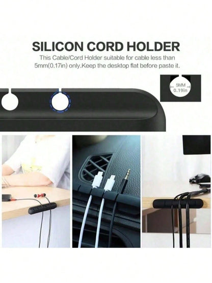 1pc Multi-Slot Cable Management Clip, Silicone Desk Cable Organizer, Adhesive Desk Cord Management Holder - Suitable For Desk, Home, Office And Car Cable Management System - Nightstand Wire Rack Acces