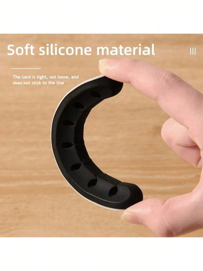 1pc Multi-Slot Cable Management Clip, Silicone Desk Cable Organizer, Adhesive Desk Cord Management Holder - Suitable For Desk, Home, Office And Car Cable Management System - Nightstand Wire Rack Acces