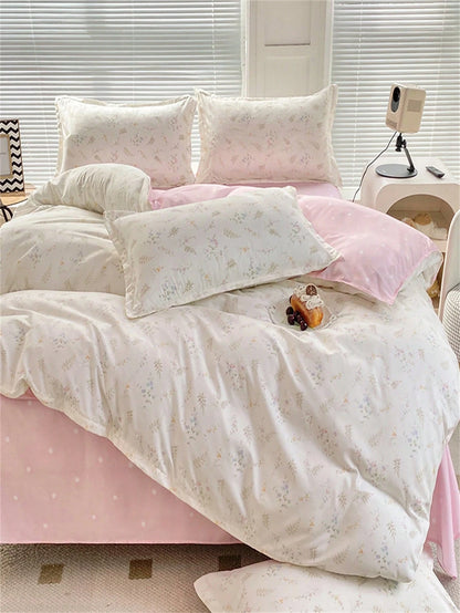 1pc Multicolor Heart Patterned Single Duvet Cover, Cute Style Polyester, Suitable For Student Dormitories