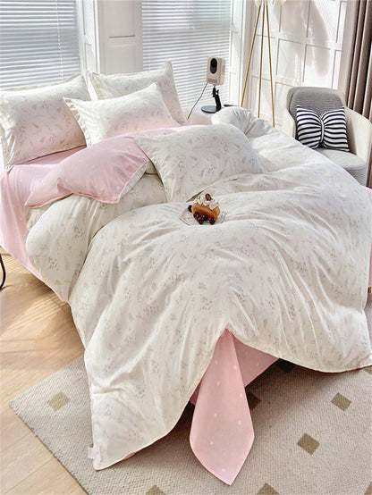 1pc Multicolor Heart Patterned Single Duvet Cover, Cute Style Polyester, Suitable For Student Dormitories