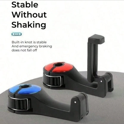 1pc Multifunctional 2-In-1 Car Hook- Hidden Backseat Headrest Hook And Lockable Phone Holder