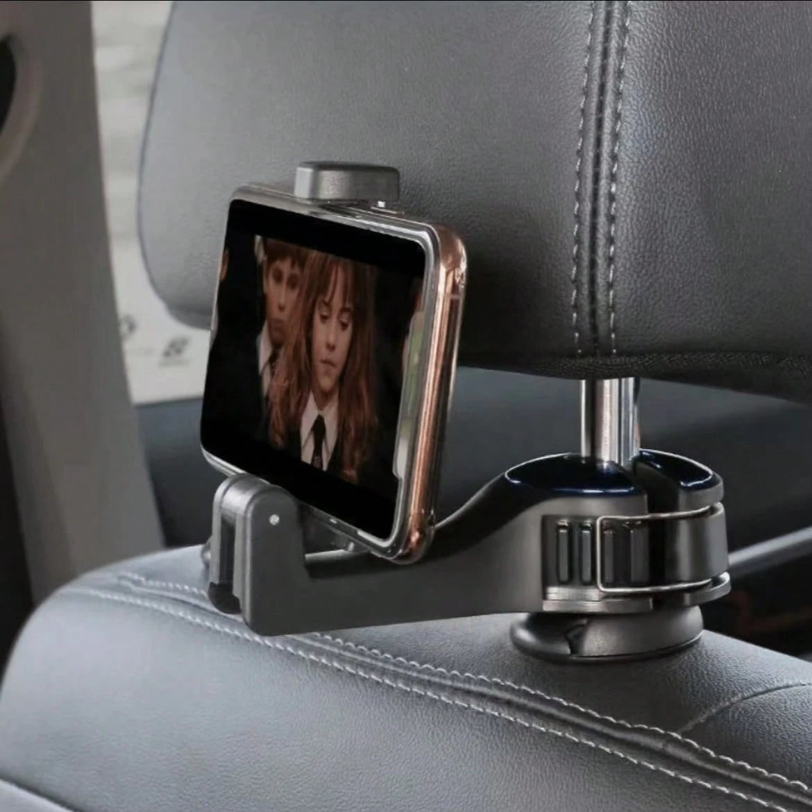 1pc Multifunctional 2-In-1 Car Hook- Hidden Backseat Headrest Hook And Lockable Phone Holder