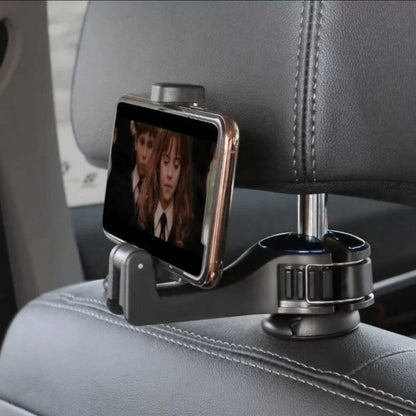 1pc Multifunctional 2-In-1 Car Hook- Hidden Backseat Headrest Hook And Lockable Phone Holder