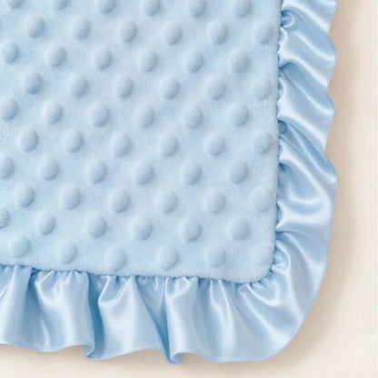 1pc Multifunctional Baby Blanket, Double-Layer Dot Fleece, Medium Thickness, Soft And Skin-Friendly, Cute Scalloped Edge Decor, Suitable For Boys And Girls