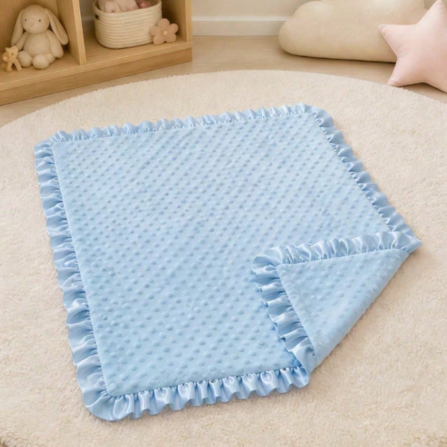 1pc Multifunctional Baby Blanket, Double-Layer Dot Fleece, Medium Thickness, Soft And Skin-Friendly, Cute Scalloped Edge Decor, Suitable For Boys And Girls