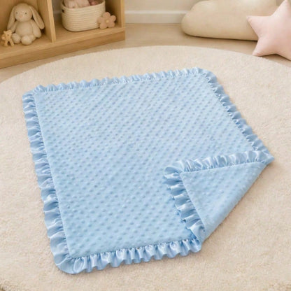 1pc Multifunctional Baby Blanket, Double-Layer Dot Fleece, Medium Thickness, Soft And Skin-Friendly, Cute Scalloped Edge Decor, Suitable For Boys And Girls