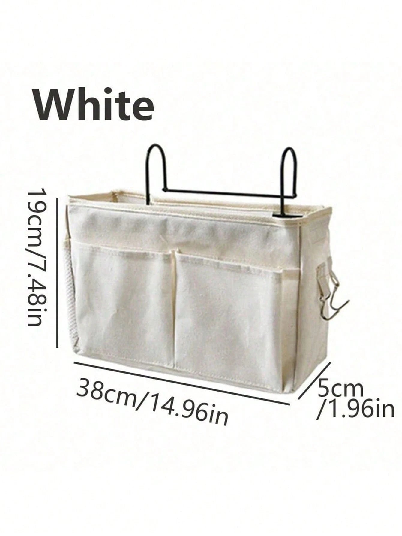 1pc Multifunctional Dorm Hanging Storage Bag, Fabric Bedside Phone Storage Pouch, Top Bunk Bedside Storage Tool, Student Bed Sheet Hanging Basket, Dorm Storage Organizer, Bedside Storage Bag, Storage