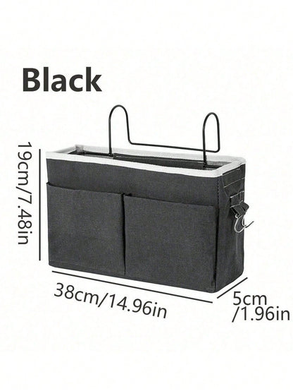 1pc Multifunctional Dorm Hanging Storage Bag, Fabric Bedside Phone Storage Pouch, Top Bunk Bedside Storage Tool, Student Bed Sheet Hanging Basket, Dorm Storage Organizer, Bedside Storage Bag, Storage