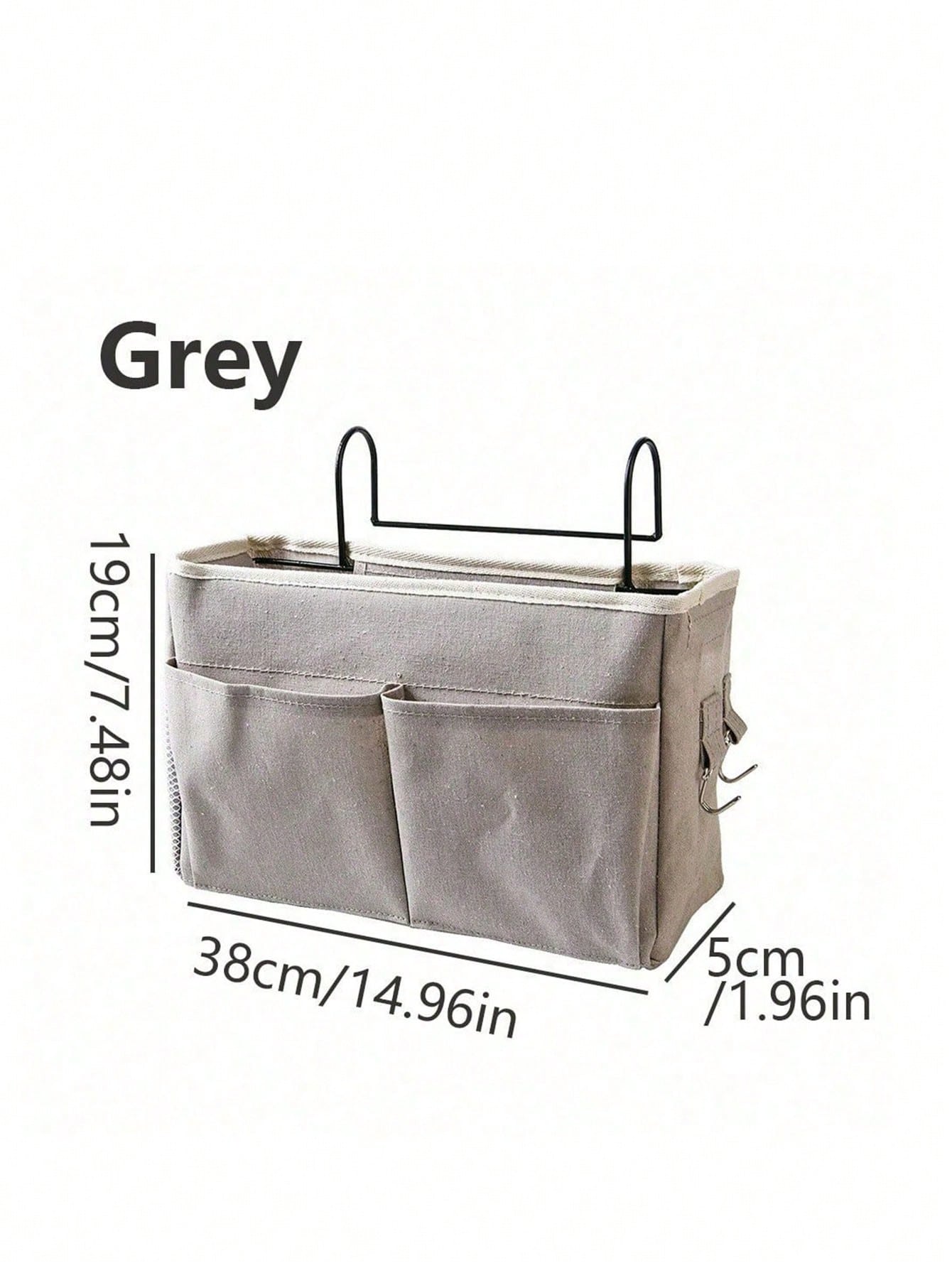1pc Multifunctional Dorm Hanging Storage Bag, Fabric Bedside Phone Storage Pouch, Top Bunk Bedside Storage Tool, Student Bed Sheet Hanging Basket, Dorm Storage Organizer, Bedside Storage Bag, Storage
