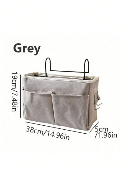 1pc Multifunctional Dorm Hanging Storage Bag, Fabric Bedside Phone Storage Pouch, Top Bunk Bedside Storage Tool, Student Bed Sheet Hanging Basket, Dorm Storage Organizer, Bedside Storage Bag, Storage