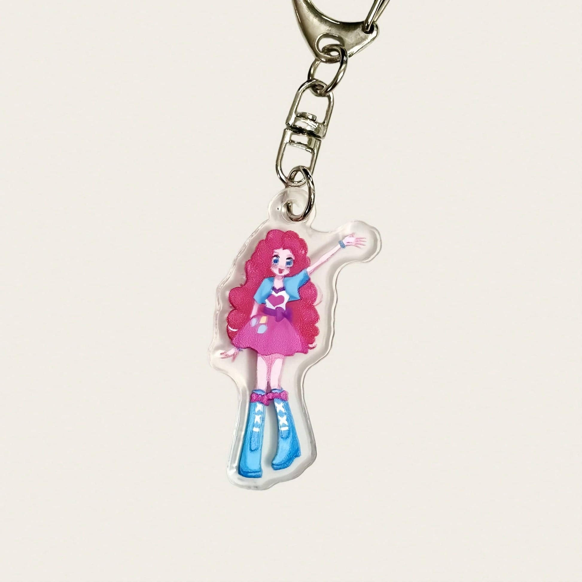1pc My Little Pony Acrylic Keychain Cute Anime Character Pinkie Pie Twilight Sparkle Rarity Rainbow Dash Applejack Fluttershy Cartoon Pendant Student Backpack Charm Halloween Christmas Women's Gift