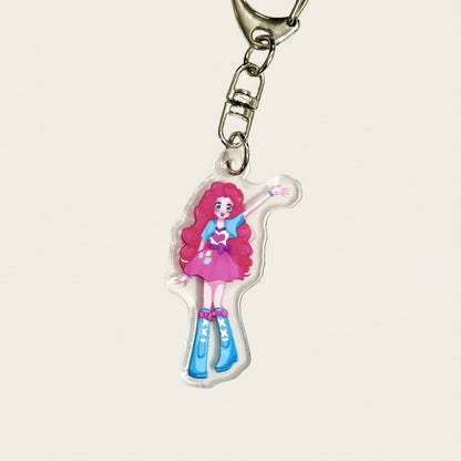 1pc My Little Pony Acrylic Keychain Cute Anime Character Pinkie Pie Twilight Sparkle Rarity Rainbow Dash Applejack Fluttershy Cartoon Pendant Student Backpack Charm Halloween Christmas Women's Gift