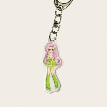 1pc My Little Pony Acrylic Keychain Cute Anime Character Pinkie Pie Twilight Sparkle Rarity Rainbow Dash Applejack Fluttershy Cartoon Pendant Student Backpack Charm Halloween Christmas Women's Gift