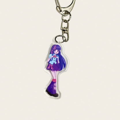 1pc My Little Pony Acrylic Keychain Cute Anime Character Pinkie Pie Twilight Sparkle Rarity Rainbow Dash Applejack Fluttershy Cartoon Pendant Student Backpack Charm Halloween Christmas Women's Gift