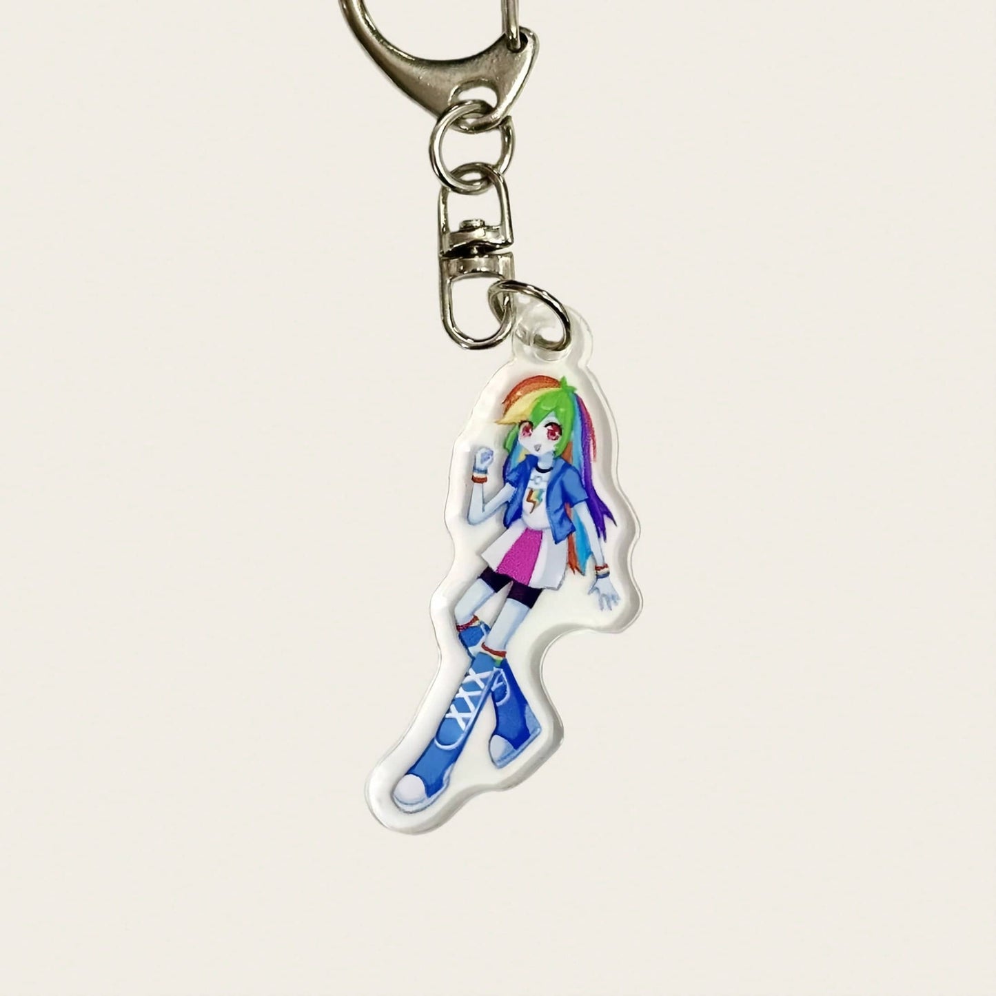 1pc My Little Pony Acrylic Keychain Cute Anime Character Pinkie Pie Twilight Sparkle Rarity Rainbow Dash Applejack Fluttershy Cartoon Pendant Student Backpack Charm Halloween Christmas Women's Gift