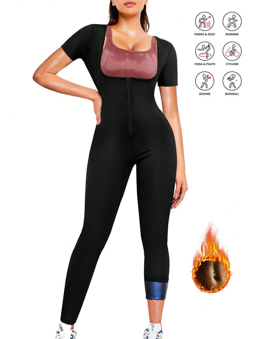 1pc New 4-In-1 Sauna Fitness Shaping Jumpsuit, Lumbar Girdles Belly Slimming Corset Fall