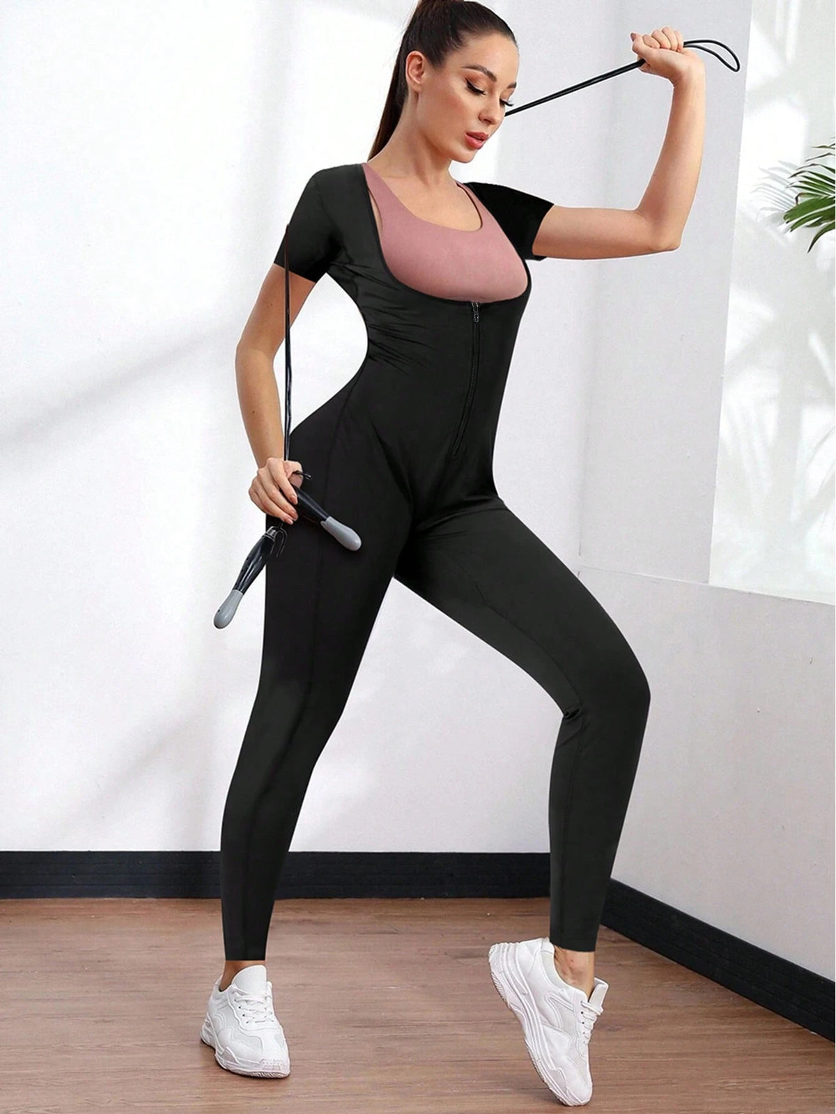 1pc New 4-In-1 Sauna Fitness Shaping Jumpsuit, Lumbar Girdles Belly Slimming Corset Fall
