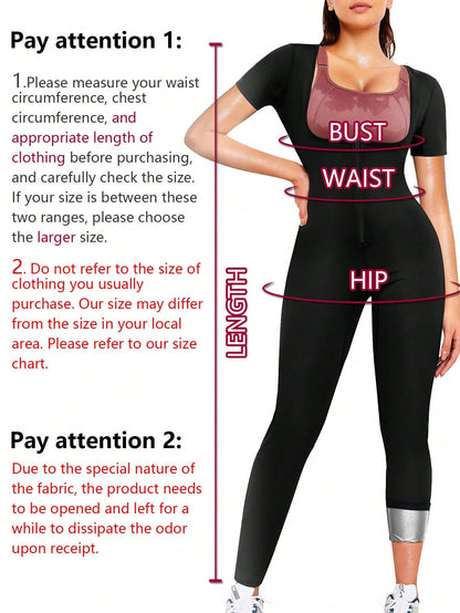 1pc New 4-In-1 Sauna Fitness Shaping Jumpsuit, Lumbar Girdles Belly Slimming Corset Fall