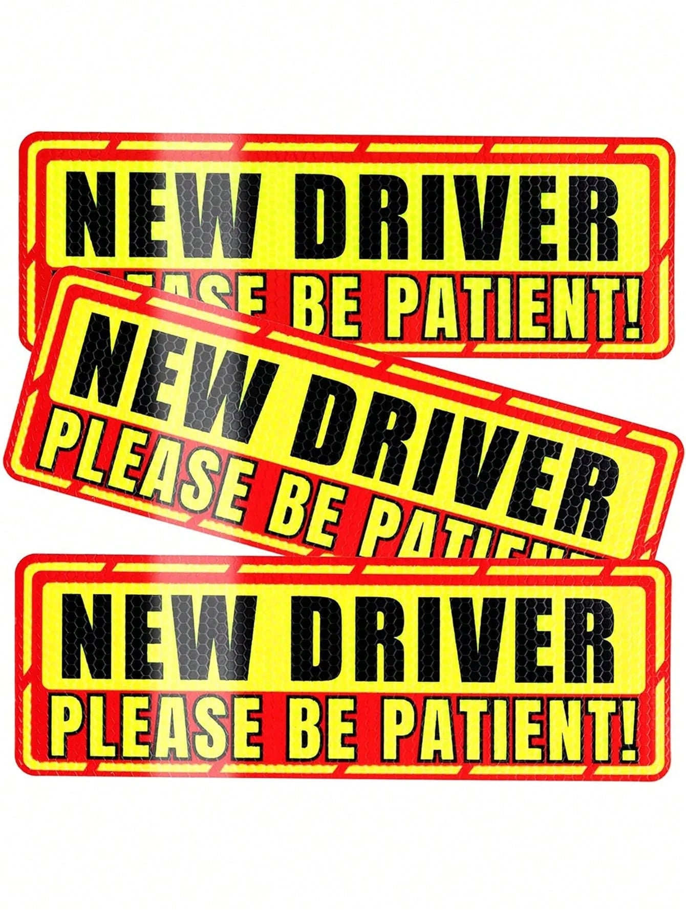 1pc New Driver Magnetic Sticker, Please Drive Patiently New Driver Magnetic Sticker, New Driver Warning Magnetic Sticker, Reflective Magnetic New Driver Bumper Sticker