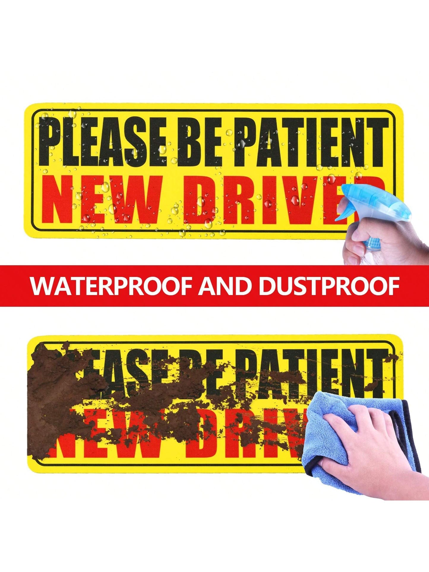 1pc New Driver Magnetic Sticker, Please Drive Patiently New Driver Magnetic Sticker, New Driver Warning Magnetic Sticker, Reflective Magnetic New Driver Bumper Sticker