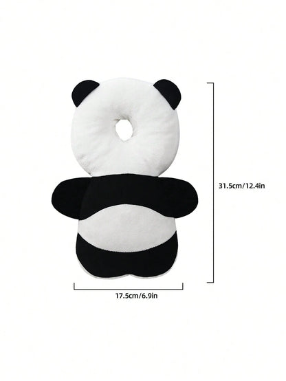 1pc New Panda Head Pillow Anti-Fall Cushion, Toddler Anti-Collision Hat, Baby Head Pillow, Baby Crawling Anti-Collision Tool, Adjustable Baby Head Protection Pad Backpack- Cartoon Animal Design, Suit