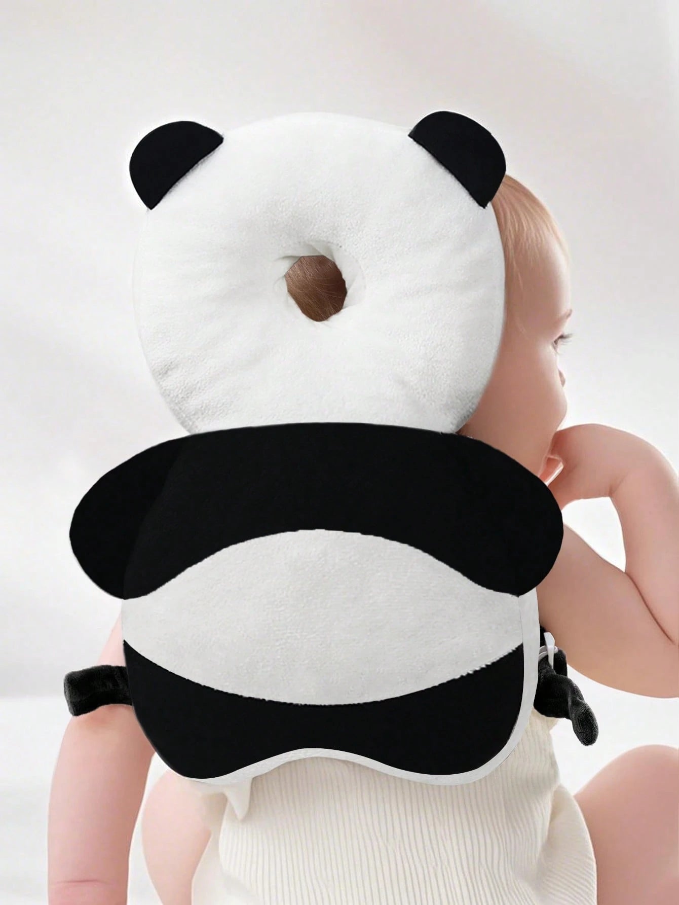 1pc New Panda Head Pillow Anti-Fall Cushion, Toddler Anti-Collision Hat, Baby Head Pillow, Baby Crawling Anti-Collision Tool, Adjustable Baby Head Protection Pad Backpack- Cartoon Animal Design, Suit