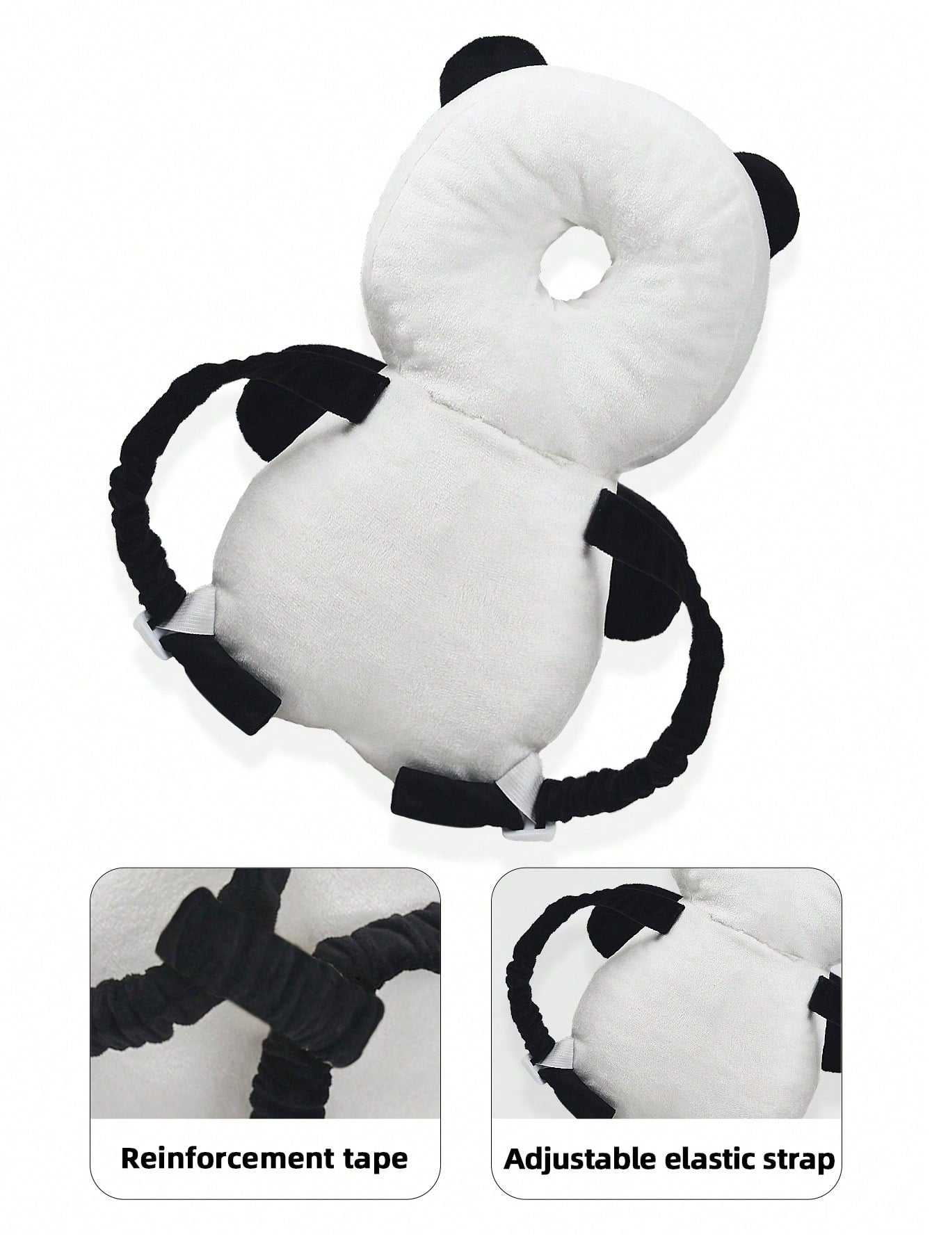 1pc New Panda Head Pillow Anti-Fall Cushion, Toddler Anti-Collision Hat, Baby Head Pillow, Baby Crawling Anti-Collision Tool, Adjustable Baby Head Protection Pad Backpack- Cartoon Animal Design, Suit