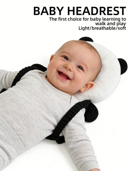 1pc New Panda Head Pillow Anti-Fall Cushion, Toddler Anti-Collision Hat, Baby Head Pillow, Baby Crawling Anti-Collision Tool, Adjustable Baby Head Protection Pad Backpack- Cartoon Animal Design, Suit