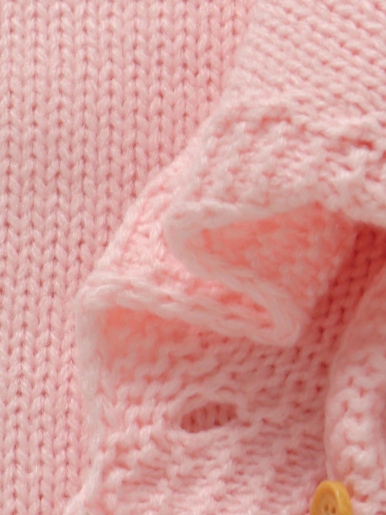 1pc Newborn Baby Girl Light Pink Sweater Romper,Cute Swan Embroidery Lace Collar Long Sleeve Bodysuit,Sweet Knitted Autumn Winter Clothes Outfit