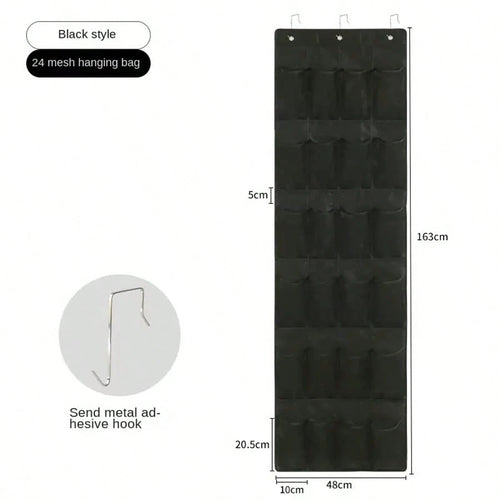 1pc Over The Door Shoe Organizer Hanging Closet Holder Hanger Storage Bag Rack With 24 Large Mesh Pockets