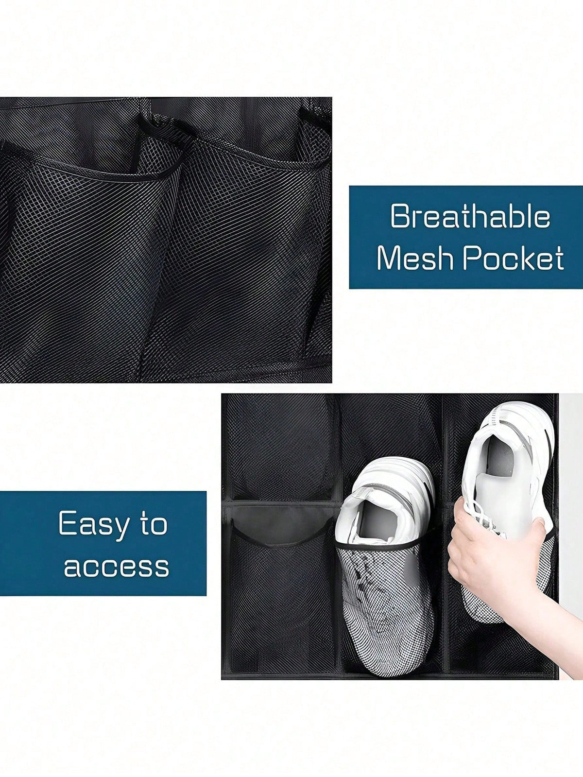1pc Over The Door Shoe Organizer Hanging Closet Holder Hanger Storage Bag Rack With 24 Large Mesh Pockets