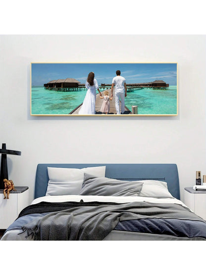 1pc Personalized Canvas Printing For Family Photos- Ideal Gift For Weddings, Anniversaries, And Home Decor, Optional Frame,Warm Ambience,Forever Love, Mother's Day Gift, Room Decor, Aesthetic Home
