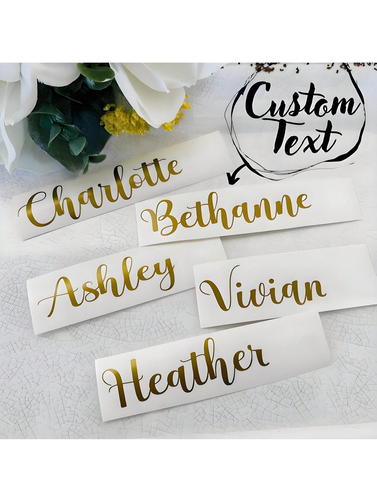 1pc Personalized Custom Name Tag Stickers, 3-6 Inch Labels, Date Stickers, DIY Gifts, Wedding Stickers, Holographic Name Stickers For Water Bottles, Lunch Boxes, Glass, Cups, Balloons, Bridesmaid Gift