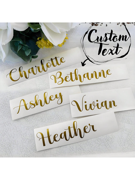 1pc Personalized Custom Name Tag Stickers, 3-6 Inch Labels, Date Stickers, DIY Gifts, Wedding Stickers, Holographic Name Stickers For Water Bottles, Lunch Boxes, Glass, Cups, Balloons, Bridesmaid Gift