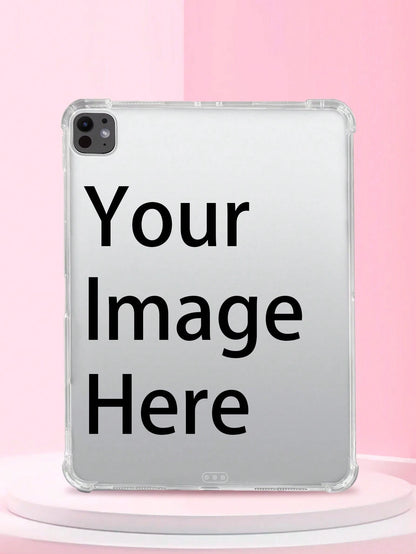 1pc Personalized Customizable Tablet Case With Family, Friends, Couple, And Pet Designs. Made Of Soft Silicone With Drop Protection And Transparent Four-Corner Airbags. Compatible With IPad Pro 13, Ai