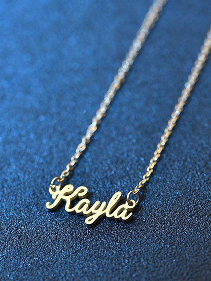 1pc Personalized Simple DIY Name Necklace Stainless Steel Neck Accessories Accessories (Custom Only In English) Stylish, Fall Fashion, Vintage, Contracted, Simple, Soccer Mom, Casual, Old Money Custom