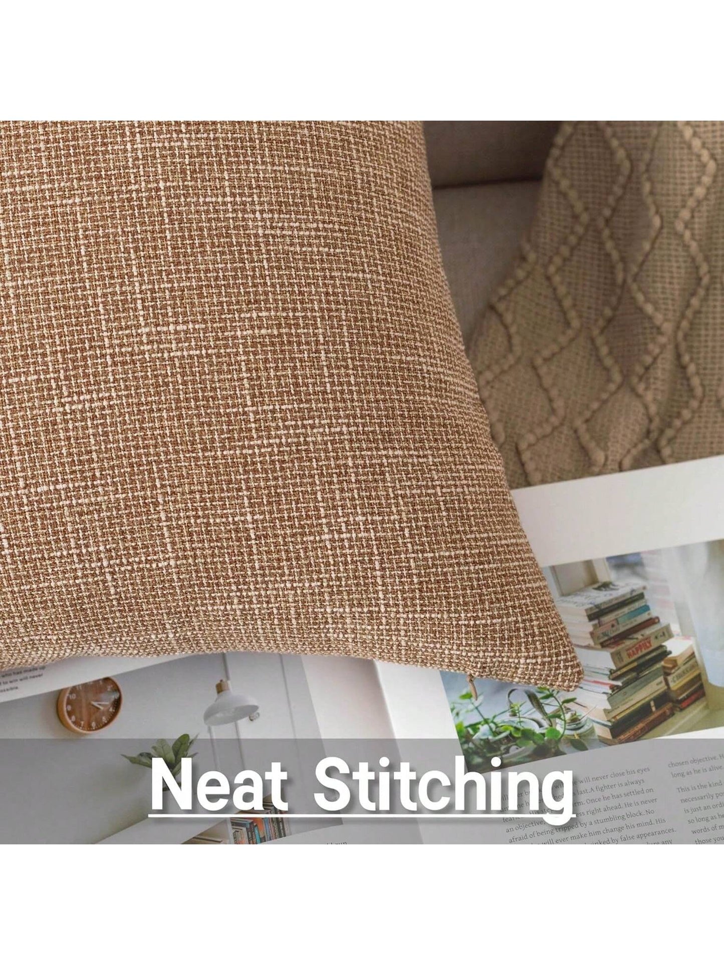 1pc Pillow Case Without Pillow Insert, Natural Linen Color, Minimalist Style + Wabi-Sabi Relaxed Texture Solid Color Linen Blend Fabric Woven Decorative Pillow Cover, Suitable For Home, Sofa, Bed, Bed