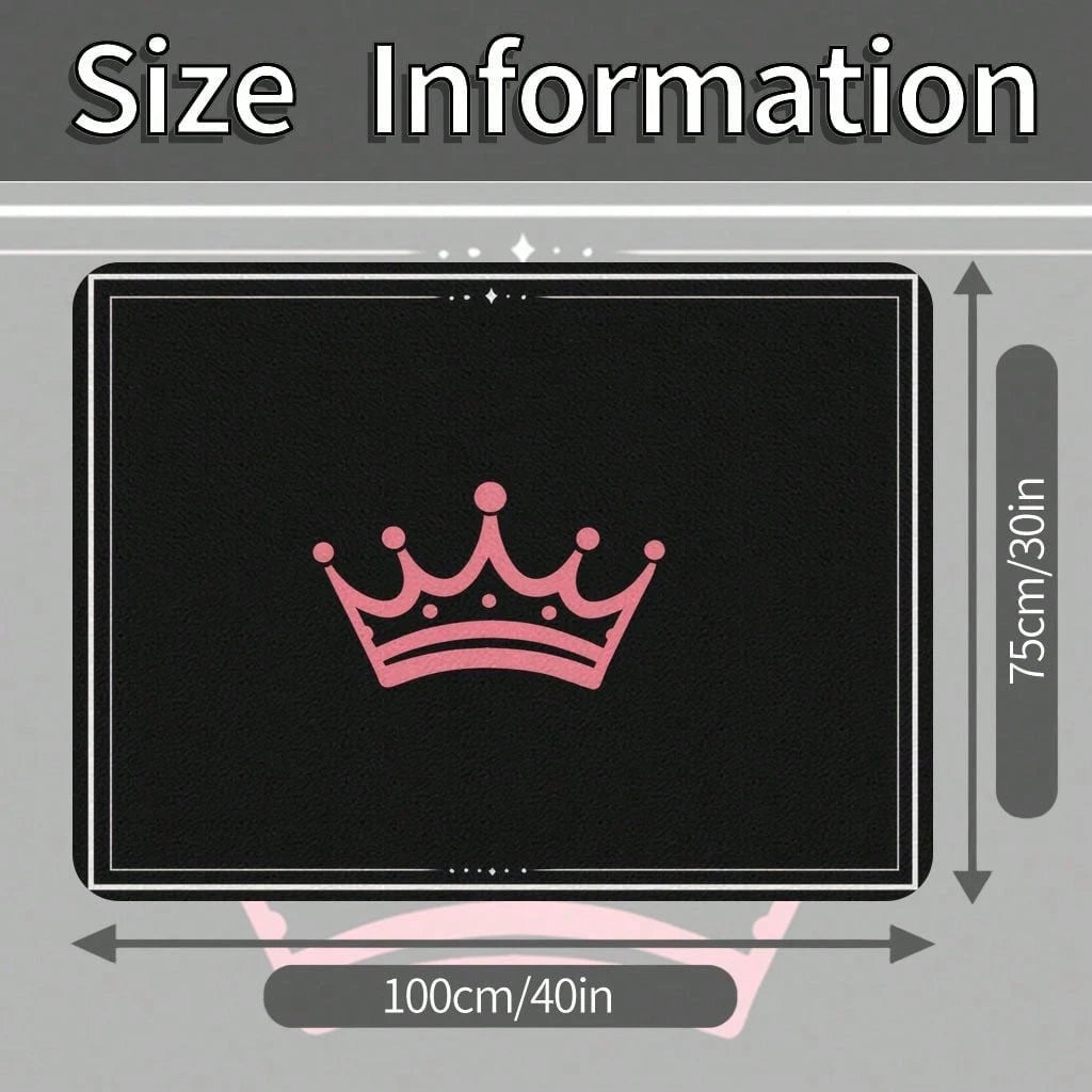 1PC Pink Crown Print Personalized Car Trunk Mat, Interior Protective Trunk Mat, Durable Polyester Floor Liner, And Practical, Suitable For Daily Travel, Lifting And Secure Cargo Storage, Car Trunk Ma
