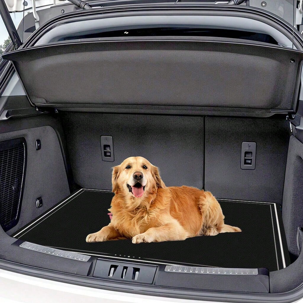 1PC Pink Crown Print Personalized Car Trunk Mat, Interior Protective Trunk Mat, Durable Polyester Floor Liner, And Practical, Suitable For Daily Travel, Lifting And Secure Cargo Storage, Car Trunk Ma