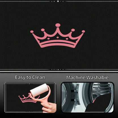 1PC Pink Crown Print Personalized Car Trunk Mat, Interior Protective Trunk Mat, Durable Polyester Floor Liner, And Practical, Suitable For Daily Travel, Lifting And Secure Cargo Storage, Car Trunk Ma
