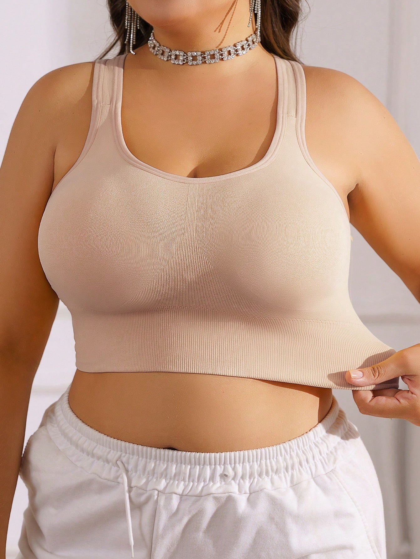1pc Plus Size TianYI Bra, Women Sports Yoga Support Bra Lift, Seamless Wireless Breathable Comfortable Underwear Spring