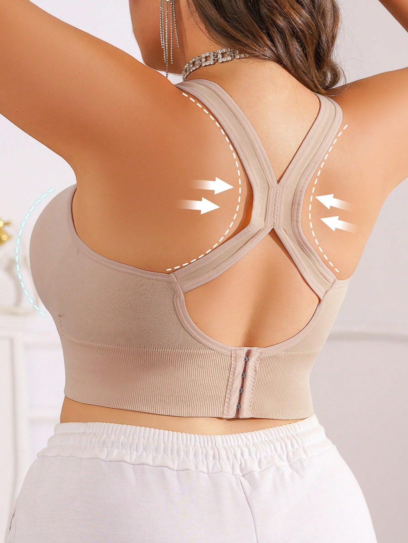 1pc Plus Size TianYI Bra, Women Sports Yoga Support Bra Lift, Seamless Wireless Breathable Comfortable Underwear Spring