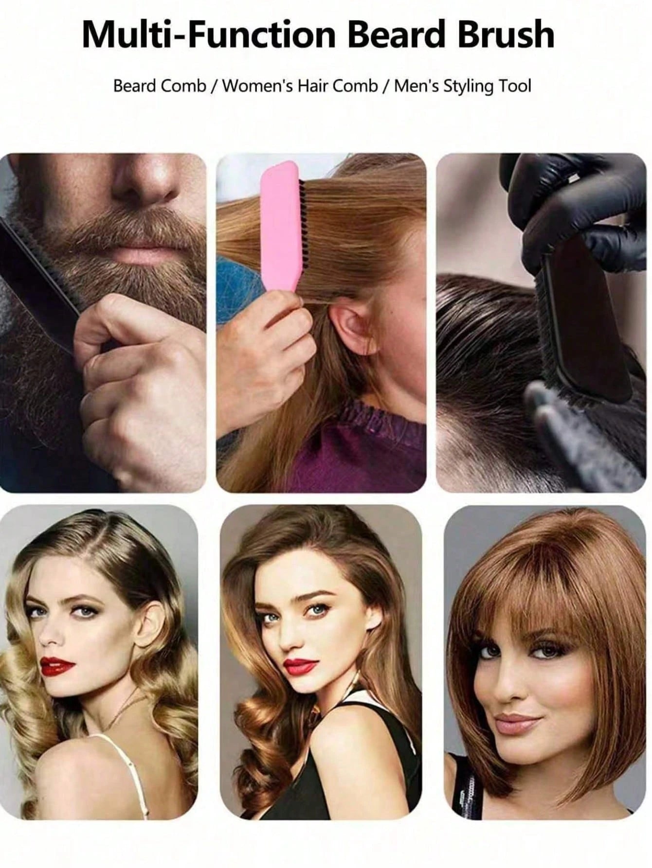 1pc Pointed Mustache Brush, Vintage Pomade Styling Brush, Mustache Brush, Smooth Ponytail Comb- Unisex, Suitable For Fine To Medium Hair, Can Create Various Hairstyles, Smooth Frizzy Hair, Easily Cre