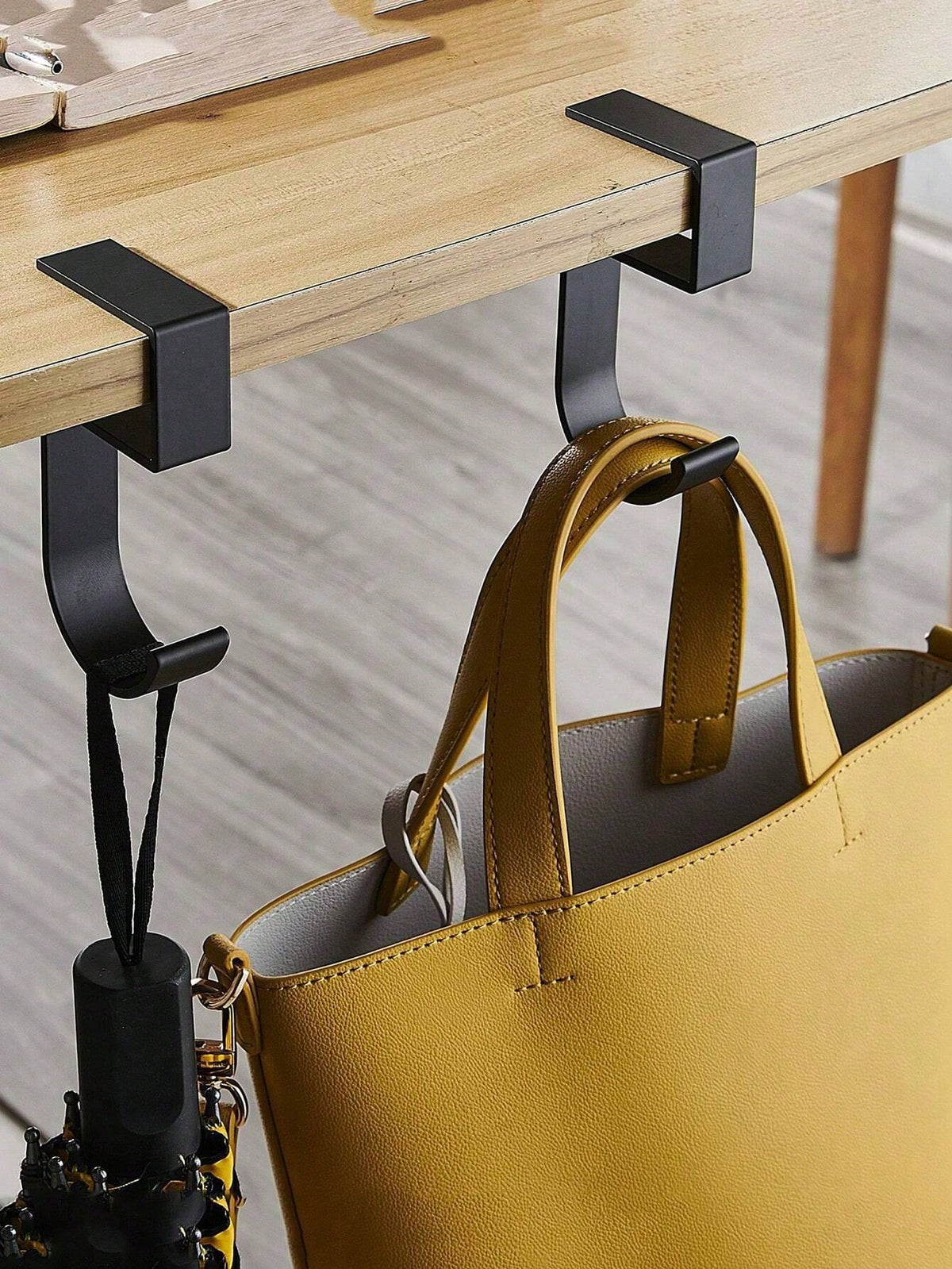 1pc Portable Bag Hook With Anti-Slip Design And Removable Side For Table Desk, Strong Bearing Capacity