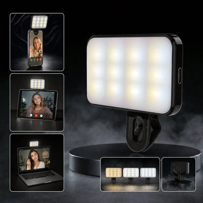 1pc Portable LED Selfie Light, Clip-On Fill Light, Suitable For Smartphone And Computer, For Makeup, Zoom Meetings, Live Streaming, Vlog, Perfect Selfie And Video Calls, 150mAh Battery, Suitable For S