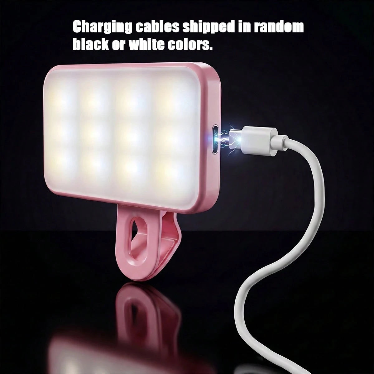 1pc Portable LED Selfie Light, Clip-On Fill Light, Suitable For Smartphone And Computer, For Makeup, Zoom Meetings, Live Streaming, Vlog, Perfect Selfie And Video Calls, 150mAh Battery, Suitable For S