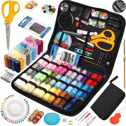 1pc Portable Sewing Kit, Household Sewing Tool Set With Thread Box, Needles, Sewing Accessories (Random Color)
