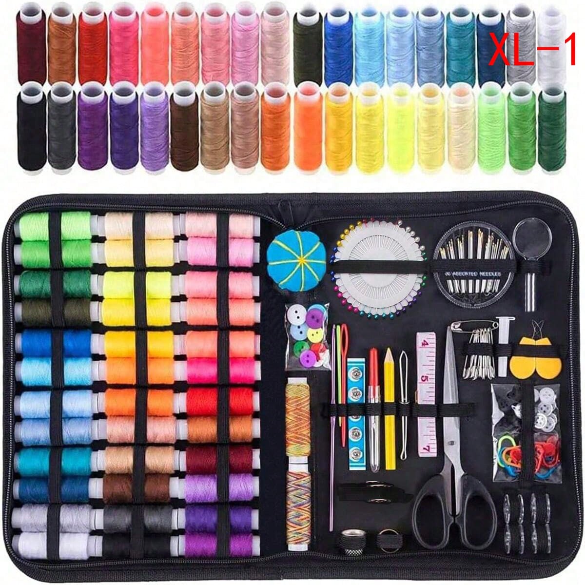 1pc Portable Sewing Kit, Household Sewing Tool Set With Thread Box, Needles, Sewing Accessories (Random Color)